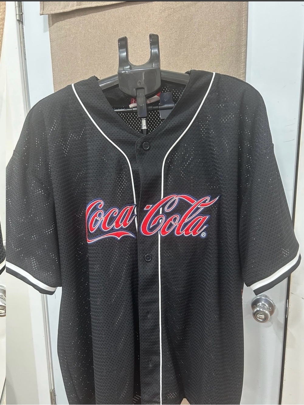 Forever 21 Black Baseball-Style Jersey with Red and White Logo